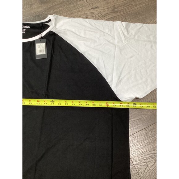 Bigdude Black & White Raglan T-Shirt Plus Size 7XL Crew Neck Strachey Relax Fit - Picture 4 of 6